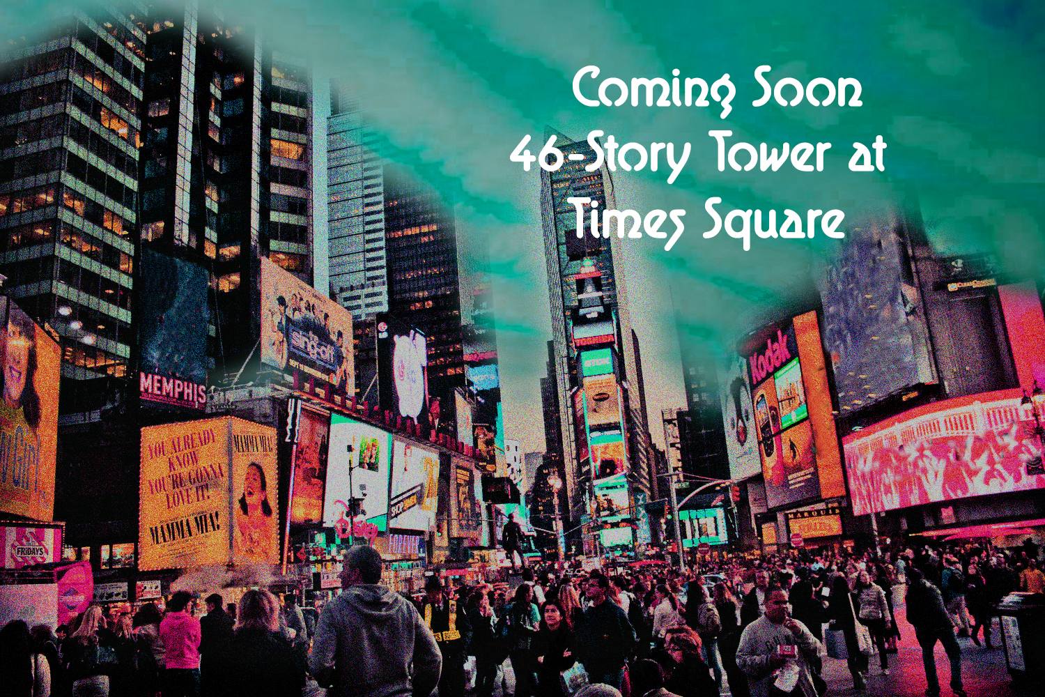 new 46-Story Tower at times square as giant LED billboard