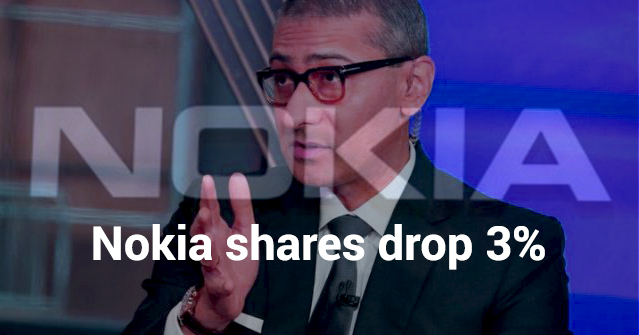 Shares of Nokia Drops About 3 Percent in the Worldwide Market