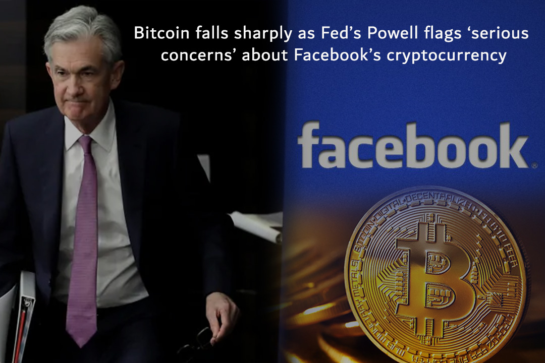 Bitcoin Drops instantly after Powell's Remarks about Facebook's Libra