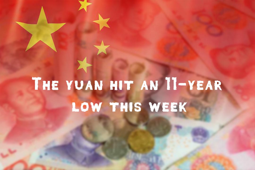 This week Chinese Yuan Drops to 11 years lowest level
