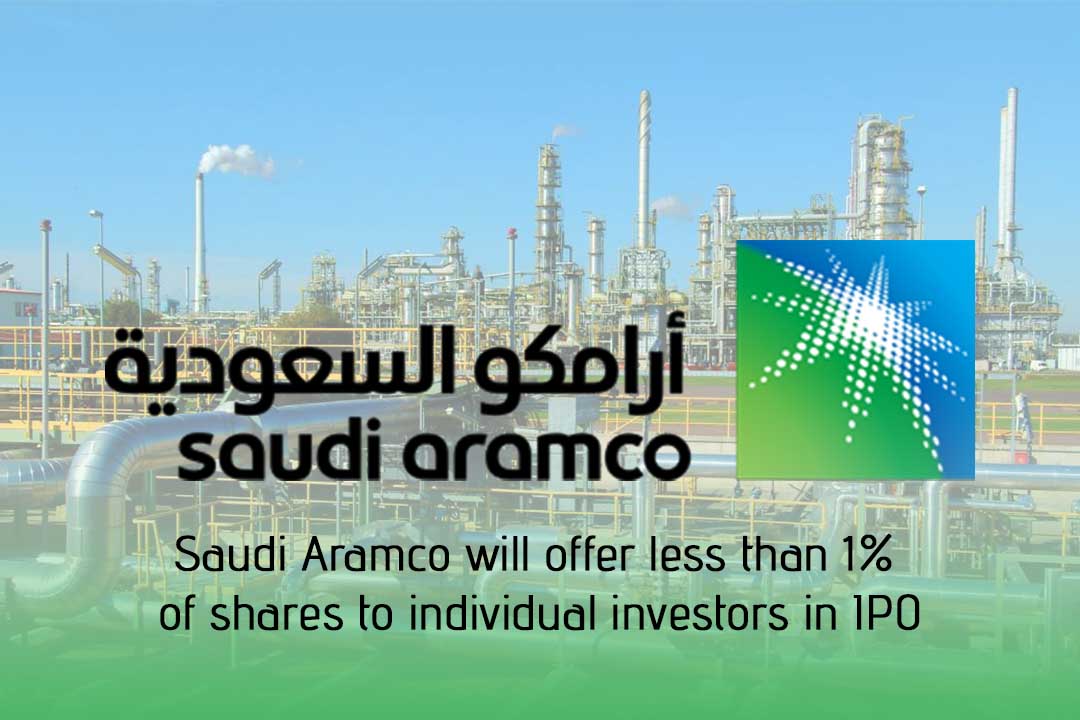 Aramco will offer below one percent of shares to individual investors in IPO