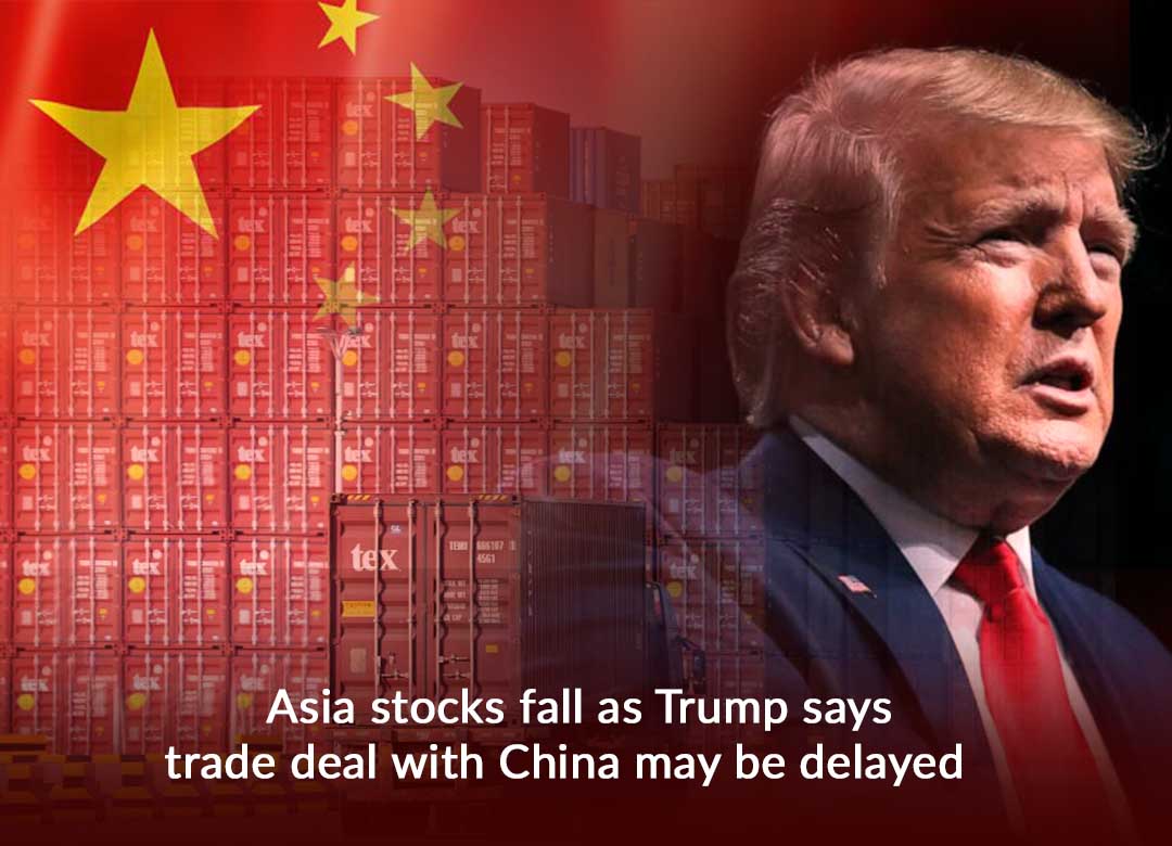 Asia Stocks Plunge as Trump announce Delay in Trade Deal with China