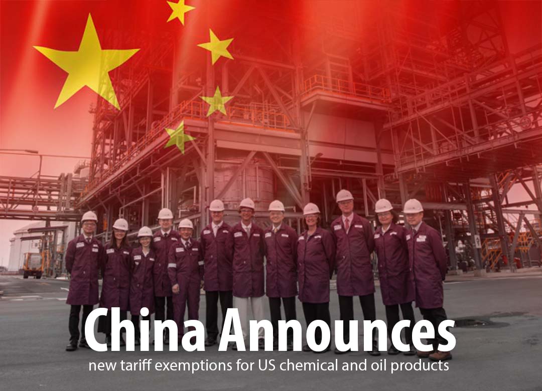 China declares new tariff exclusions for US oil and Chemical products