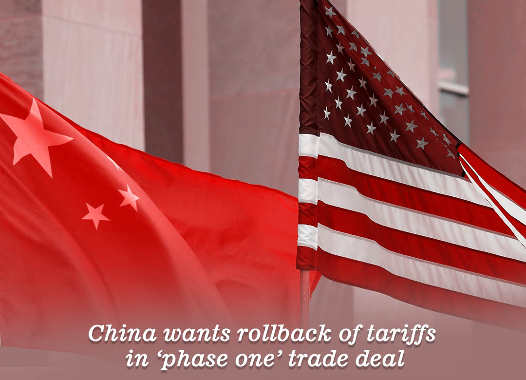 China wishes the removal of tariffs in phase one trade pact with the U.S.