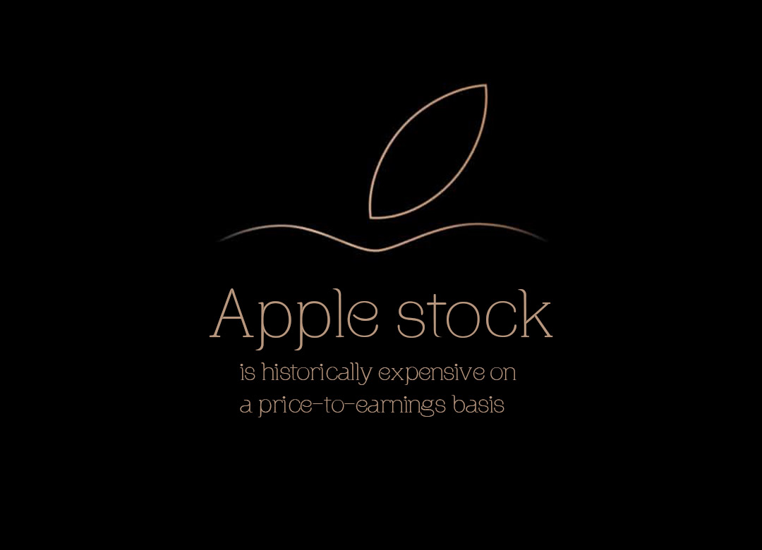 Apple stock is expensive historically after the best year in the decade