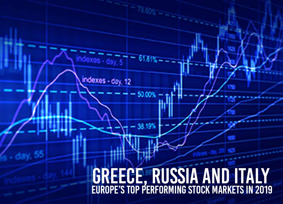 Major 2019 Performing Stock markets of Europe - Greece, Russia and Italy