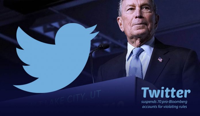 Seventy pro-Bloomberg accounts suspended by Twitter due to violation