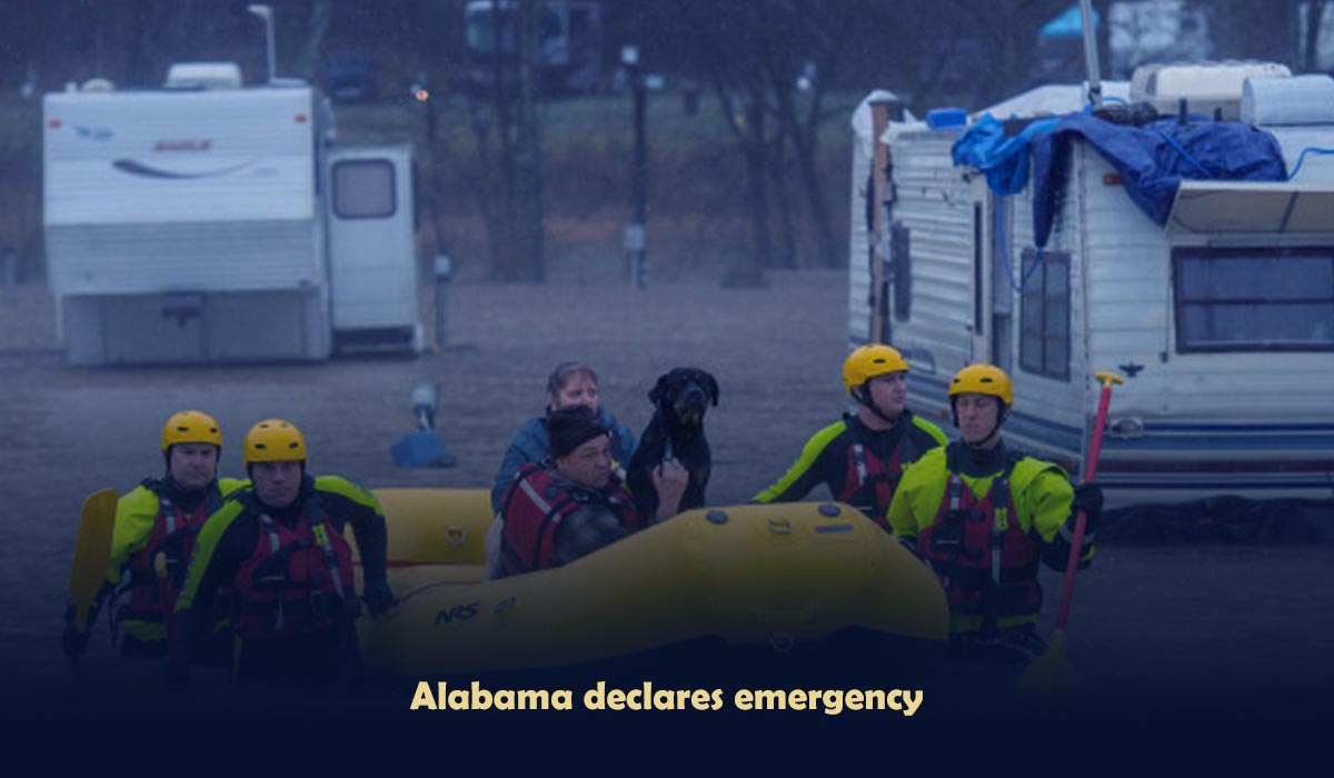 Alabama declares emergency and Flood soaked Mississippi