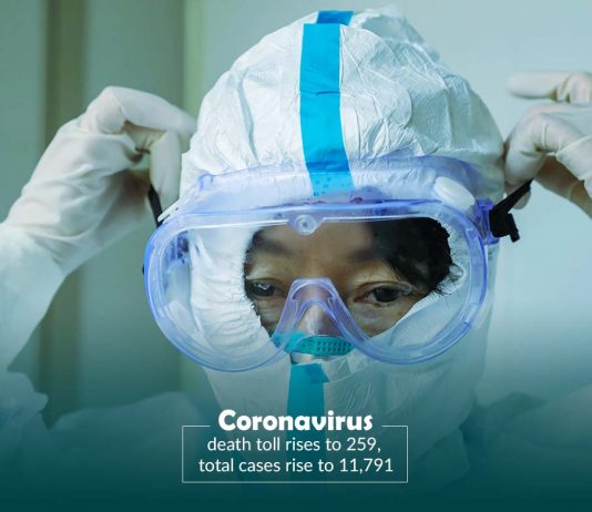 Coronavirus death toll rises to 259, infected cases rise to 11,791