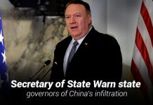 Secretary of State Warn state governors of China’s infiltration