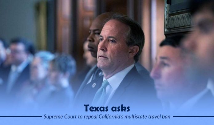 Texas filed a suit to ask SC to revoke California ban about travel