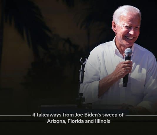 Joe Biden hattrick win by sweeping in Florida, Arizona and Illinois