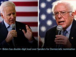 Joe Biden took double-figure lead over Bernie Sanders