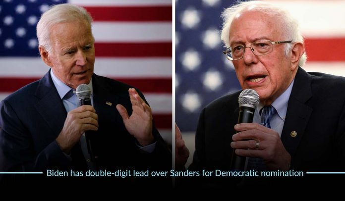 Joe Biden took double-figure lead over Bernie Sanders