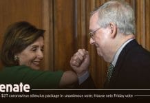 Senate approves $2T Stimulus package bill with 96-0 amid coronavirus