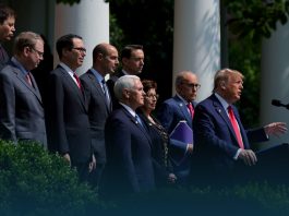 While Embracing economic victory, Trump prays for George Floyd