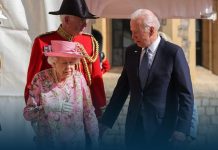 Joe Biden and His Wife have Tea with Queen Elizabeth II at Windsor Castle
