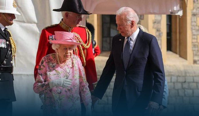 Joe Biden and His Wife have Tea with Queen Elizabeth II at Windsor Castle