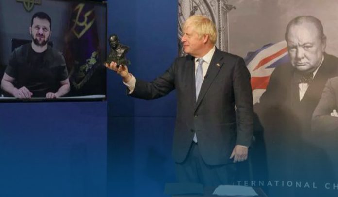 PM Johnson Presented the 2022 Churchill Award to Ukraine’s Zelenskyy